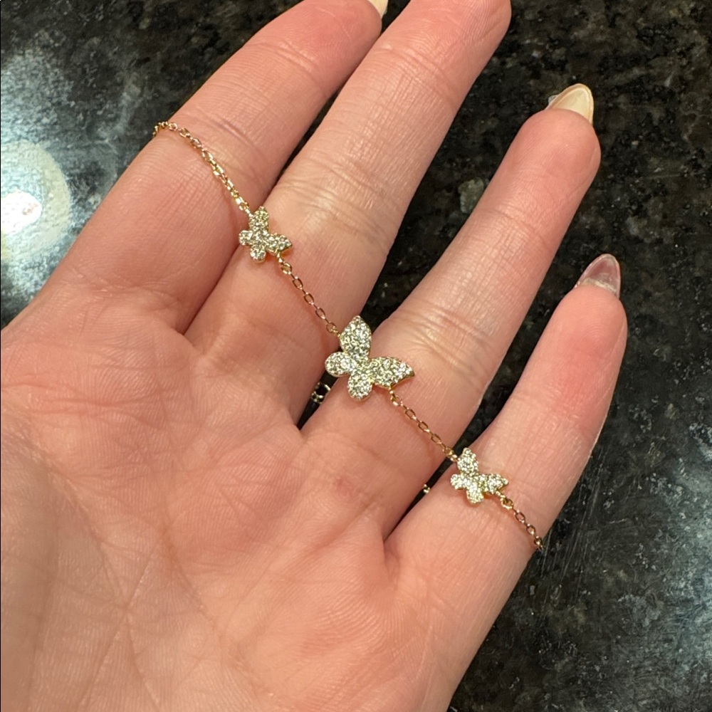 14k Gold Butterfly anklet